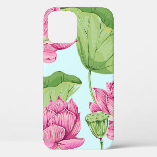 Tropische Blume, Blätter, Rosa Lotus, Case-Mate iPhone Hülle