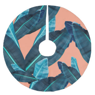 Tropische Blume, botanischer nahtloser Hintergrund Polyester Weihnachtsbaumdecke