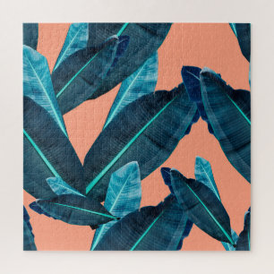 Tropische Blume, botanischer nahtloser Hintergrund Puzzle