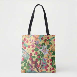 Tropische Blume Cherry: Aquarellfarbene Nahtlose S