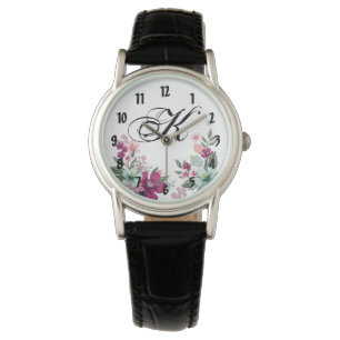 Tropische Blume der personalisierten Armbanduhr au