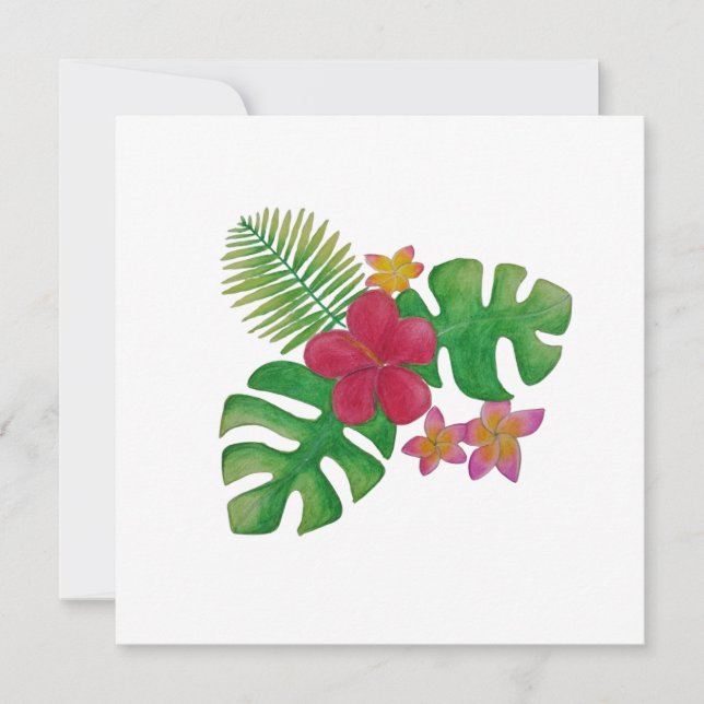 Tropische Blume Einladung (Vorderseite)