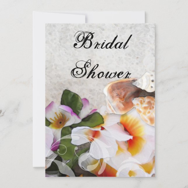 Tropische Blume Einladungen zur Bridal Dusche (Vorderseite)
