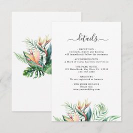 Tropische Blume - Eintrittskarte für Hochzeiten Begleitkarte