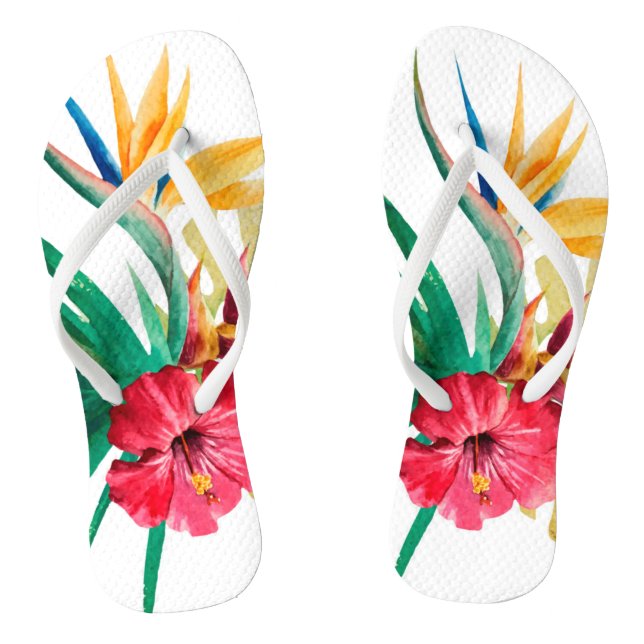 Tropische Blume Erwachsene Flip Flops (Fußbett)
