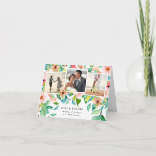 Tropische Blume FotoCollage Danke Karte