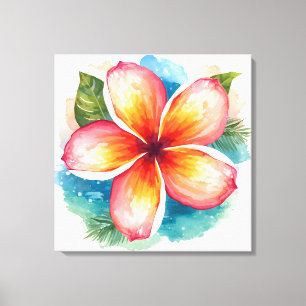 Tropische Blume, Frangipani blüht im Paradies  Leinwanddruck
