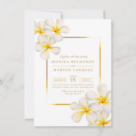 Tropische Blume Frangipani Hochzeit Einladung