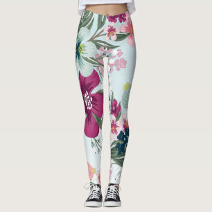 Tropische Blume für Frauen in Leggings