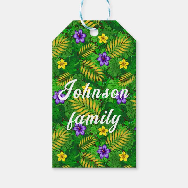 tropische Blume Geschenkanhänger (Vorderseite)