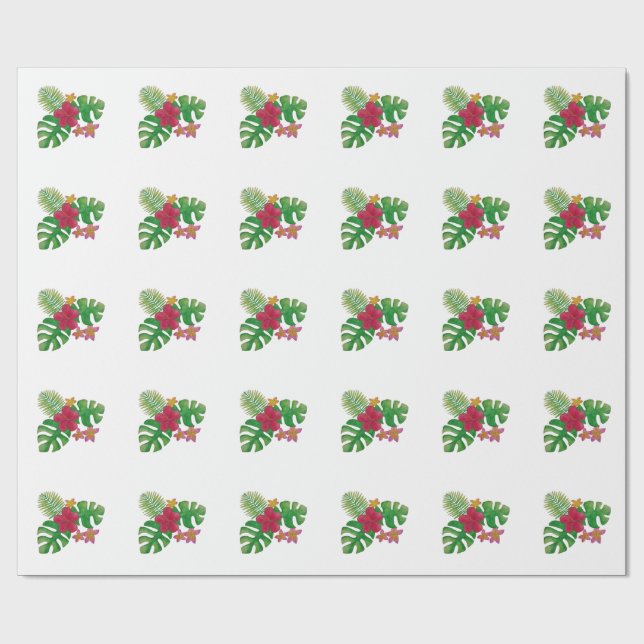Tropische Blume Geschenkpapier (Flach)