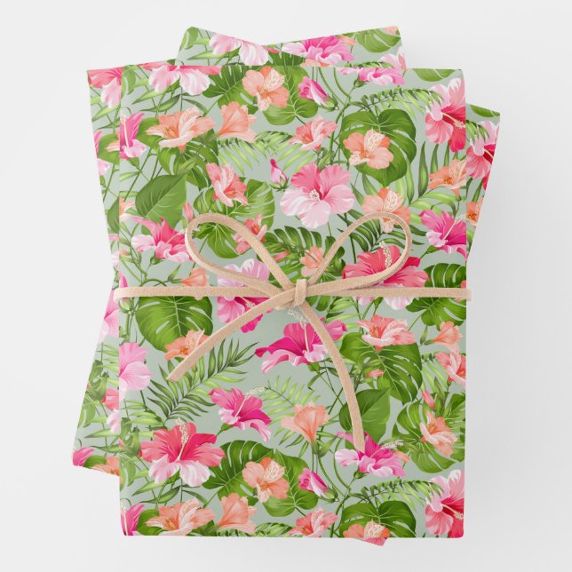 Tropische Blume Geschenkpapier Set (Beispiel)