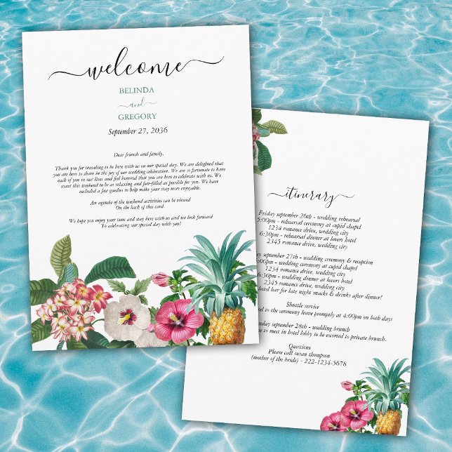 Tropische Blume & Grüne Hochzeitsreise Programm (Tropical Flowers & Greenery Wedding Itinerary Program)