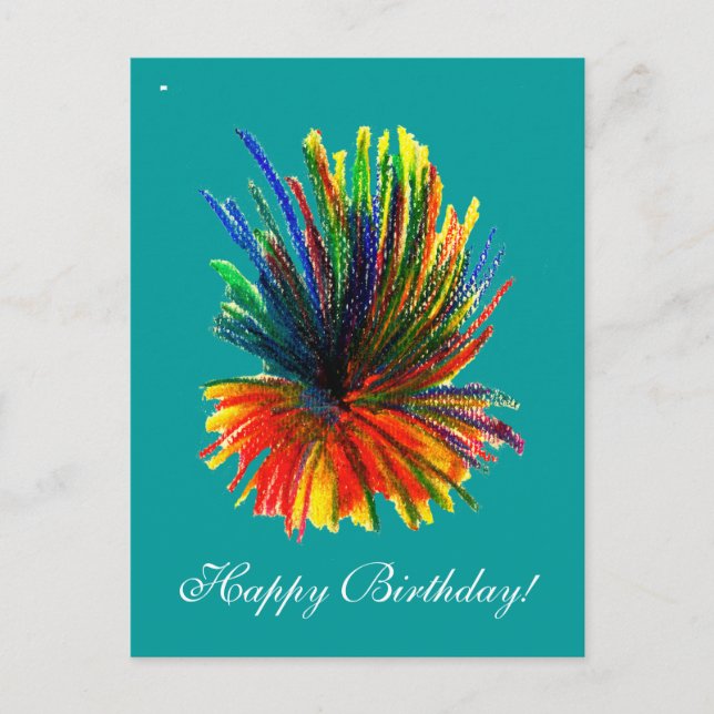 Tropische Blume Happy Birthday Card Postkarte (Vorderseite)