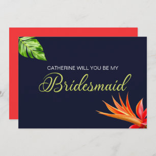 Tropische Blume Herz Werden Sie meine Braut? Einladung