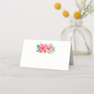 Tropische Blume Hibiskus Plumeria Wedding Platzkarte