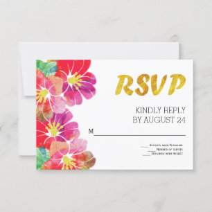 Tropische Blume in Aquarellfarben, UAWG RSVP Karte
