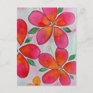TROPISCHE BLUME in Wasserfarben Postkarte