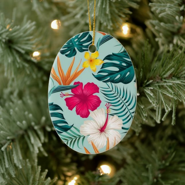 Tropische Blume Keramik Ornament (Baum)