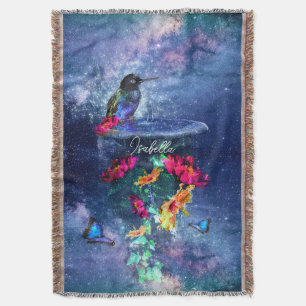 Tropische Blume, Kolibris, Schmetterlinge und Ster Decke