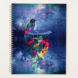 Tropische Blume, Kolibris, Schmetterlinge und Ster Planer