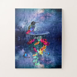 Tropische Blume, Kolibris, Schmetterlinge und Ster Puzzle