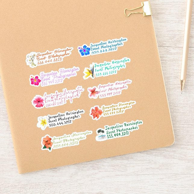 Tropische Blume, kundenspezifisch geschnitten Viny Aufkleber (Notizbuch)