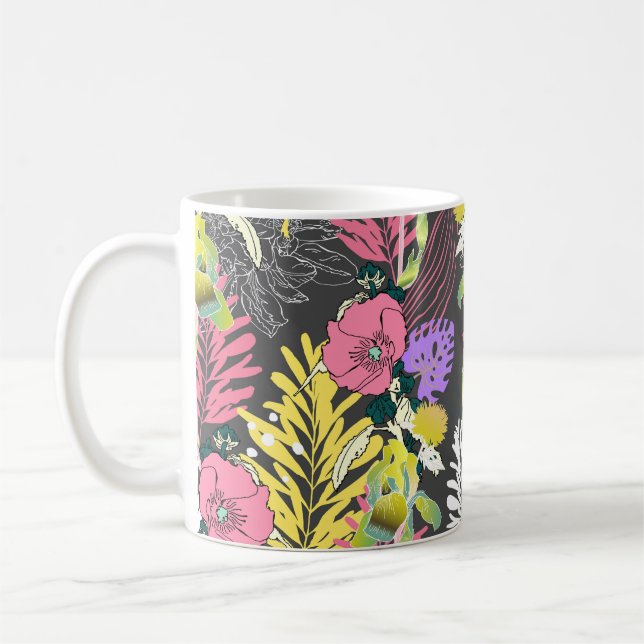 Tropische Blume Kunst: Original Muster. Kaffeetasse (Links)