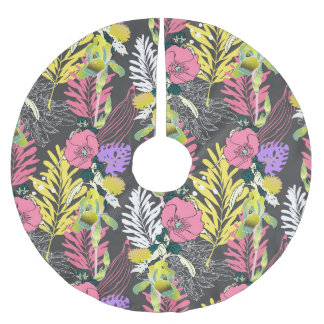 Tropische Blume Kunst: Original Muster. Polyester Weihnachtsbaumdecke