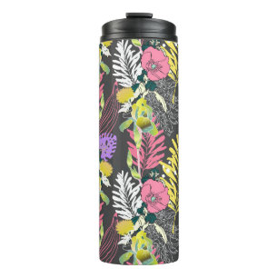 Tropische Blume Kunst: Original Muster. Thermosbecher