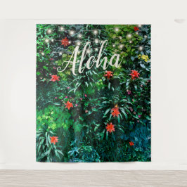 Tropische Blume Licht Aloha Party Hintergrund Wandteppich
