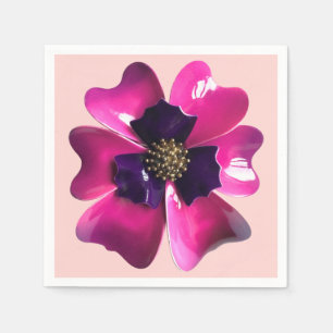 Tropische Blume - Lila rosa exotisches Orchideen-B Serviette