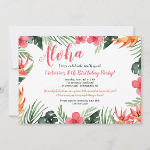 Tropische Blume Luau Einladung