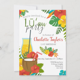 Tropische Blume Luau Party Einladung
