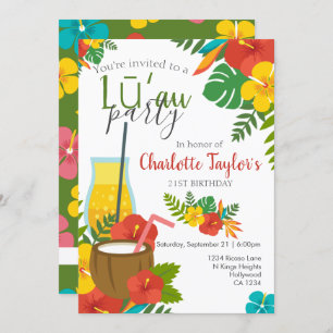 Tropische Blume Luau Party Einladung