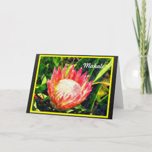 Tropische Blume Maui-Hawaii König-Protea, Mahalo Dankeskarte