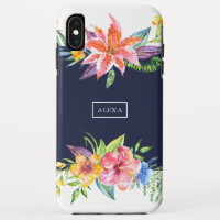 Tropische Blume mit blauem Hintergrund