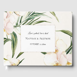 Tropische Blume mit Orchideen Gästebuch