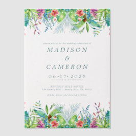 Tropische Blume mit Wasserfarbe Hochzeitsfeiern