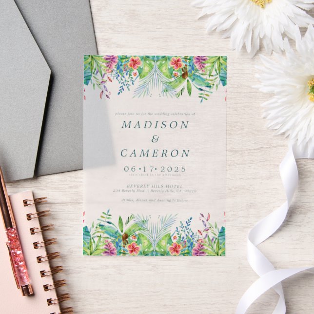 Tropische Blume mit Wasserfarbe Hochzeitsfeiern (Hochzeit)