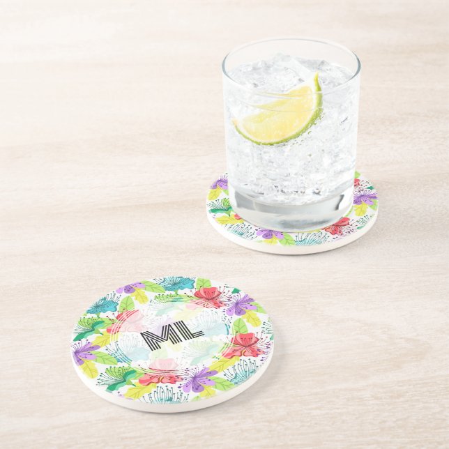 tropische Blume nahtlos Getränkeuntersetzer (Seite)