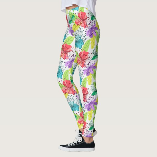 tropische Blume nahtlos Leggings (Links)