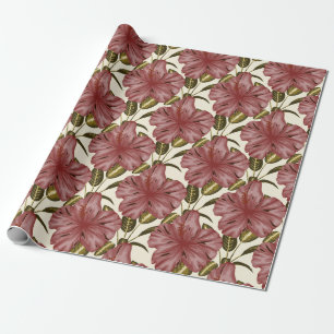 tropische Blume nahtlos Rote Blume Geschenkpapier
