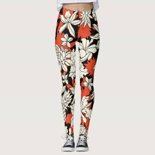 Tropische Blume Nahtloses exotisches Muster Leggings