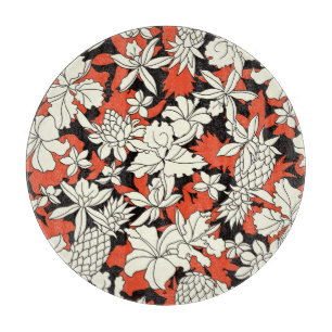 Tropische Blume Nahtloses exotisches Muster Schneidebrett