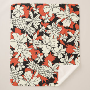 Tropische Blume Nahtloses exotisches Muster Sherpadecke