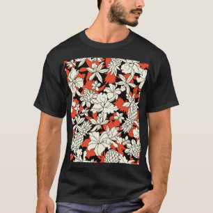 Tropische Blume Nahtloses exotisches Muster T-Shirt