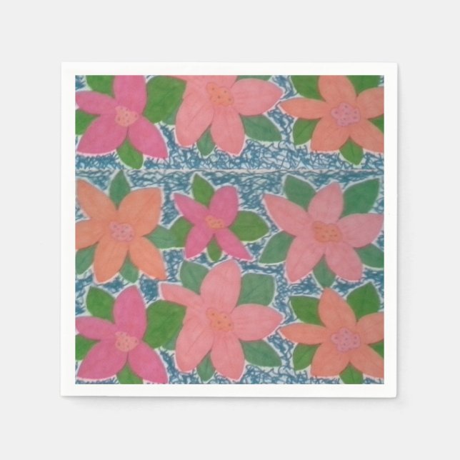 Tropische Blume Napkins Serviette (Vorderseite)