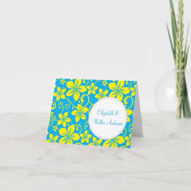 Tropische Blume-Note-Karte Dankeskarte (Vorderseite)