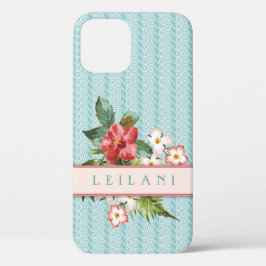 Tropische Blume | Ocean Wave Aqua/Coral Custom Case-Mate iPhone Hülle